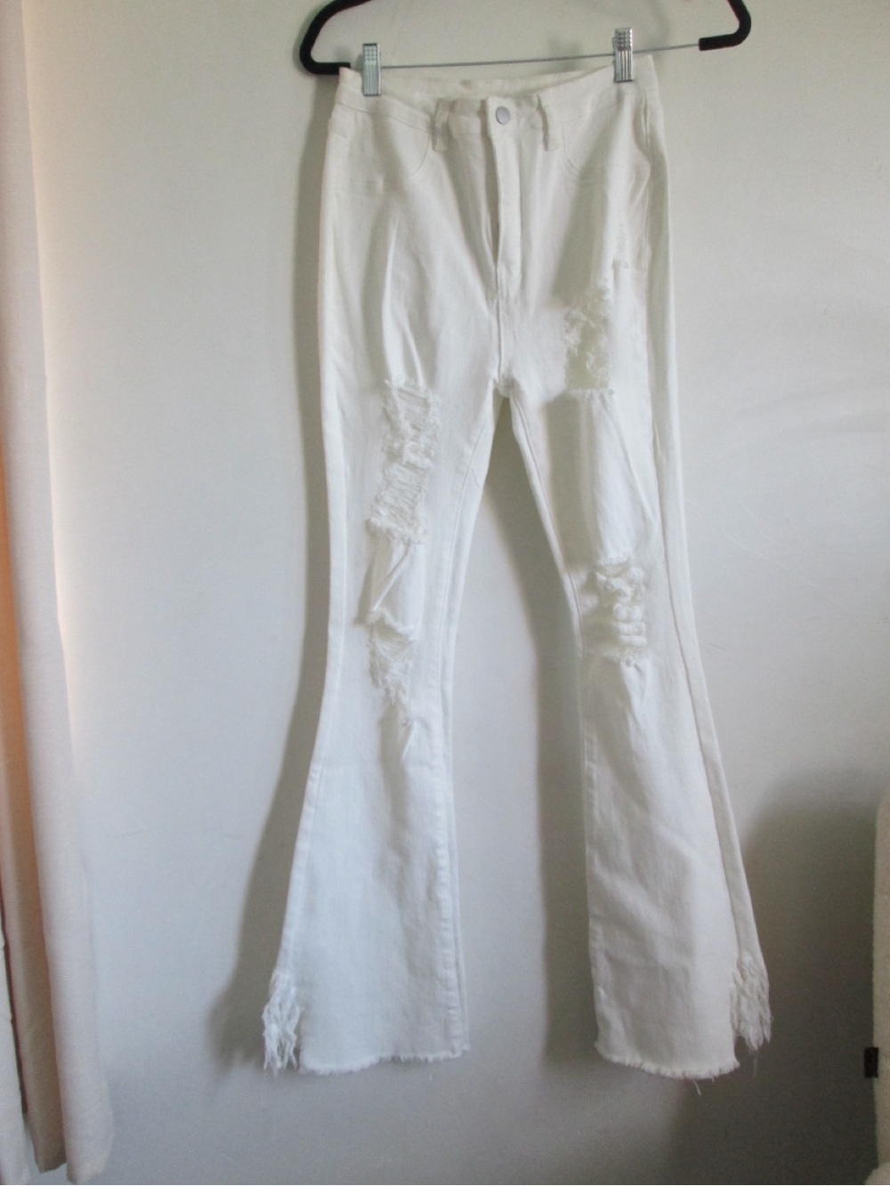 SHEIN White distressed pants